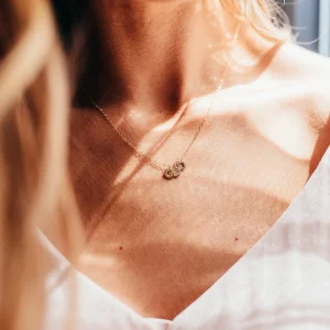 Tiny Initial Necklace Gold Rose Silver Letter Name