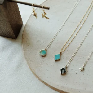 Sunburst Necklace Gold Silver Hand Carved Wabi Sabi