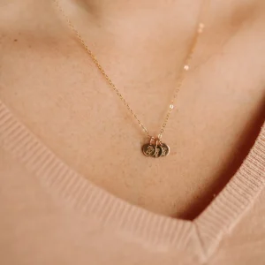 Tiny Initial Necklace Gold Rose Silver Letter Name