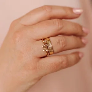 Birth Flower Ring Personalized Jewelry Floral Band 14k