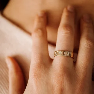 Birth Flower Ring Personalized Jewelry Floral Band 14k