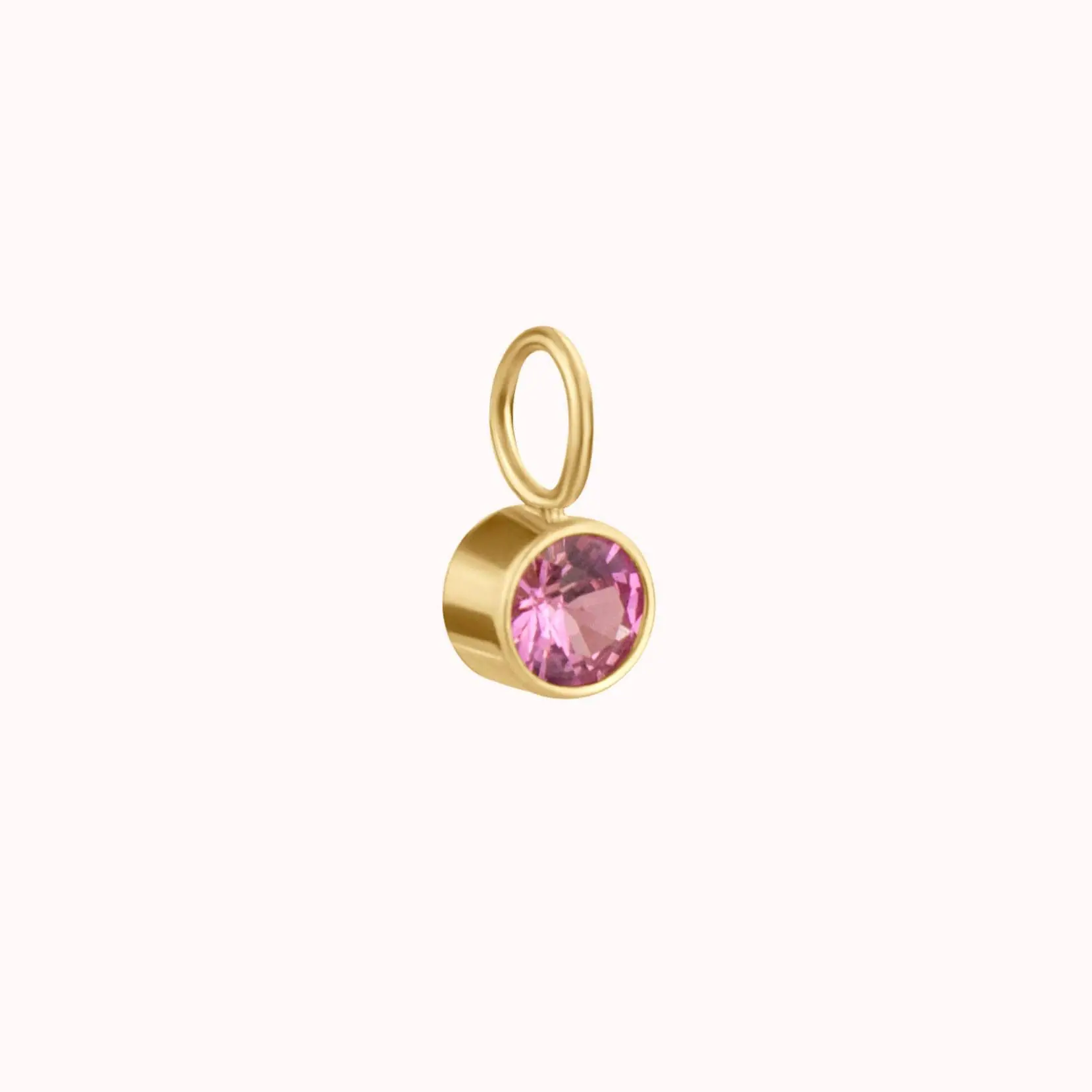Birthstone Charm Add Dainty Minimalist Gemstone Pendant Solid