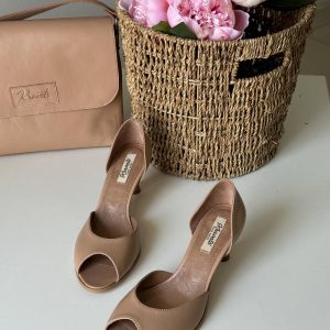 Beige Leather Dress Shoes Women Unique Comfortable Low