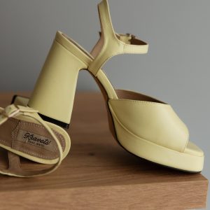 Women’s Leather Shoes Handmade Yellow High Heels