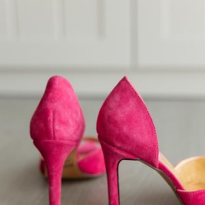 Handmade Pink Leather Heels Open Toe Women’s Shoes