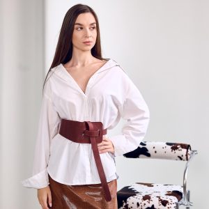 Leather Knot Belt Genuine Waist Wrap Self Tie