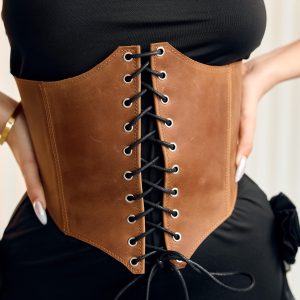 Leather Corset Belt Lace Up For Dresswide Beltgothic