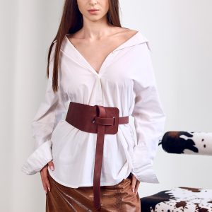 Leather Knot Belt Genuine Waist Wrap Self Tie